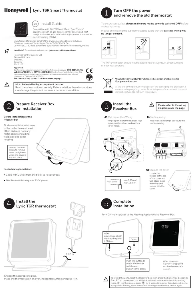 Honeywell 14 Installation Manual