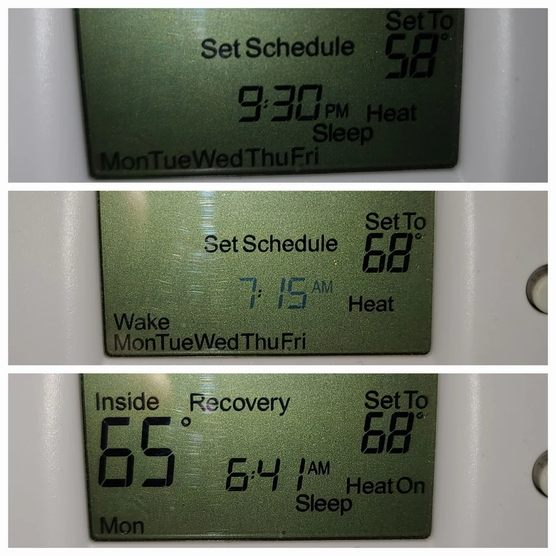 What is the Honeywell thermostat schedule?