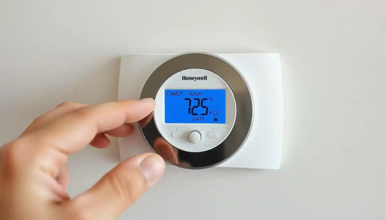 a thermostat in a frequently used room