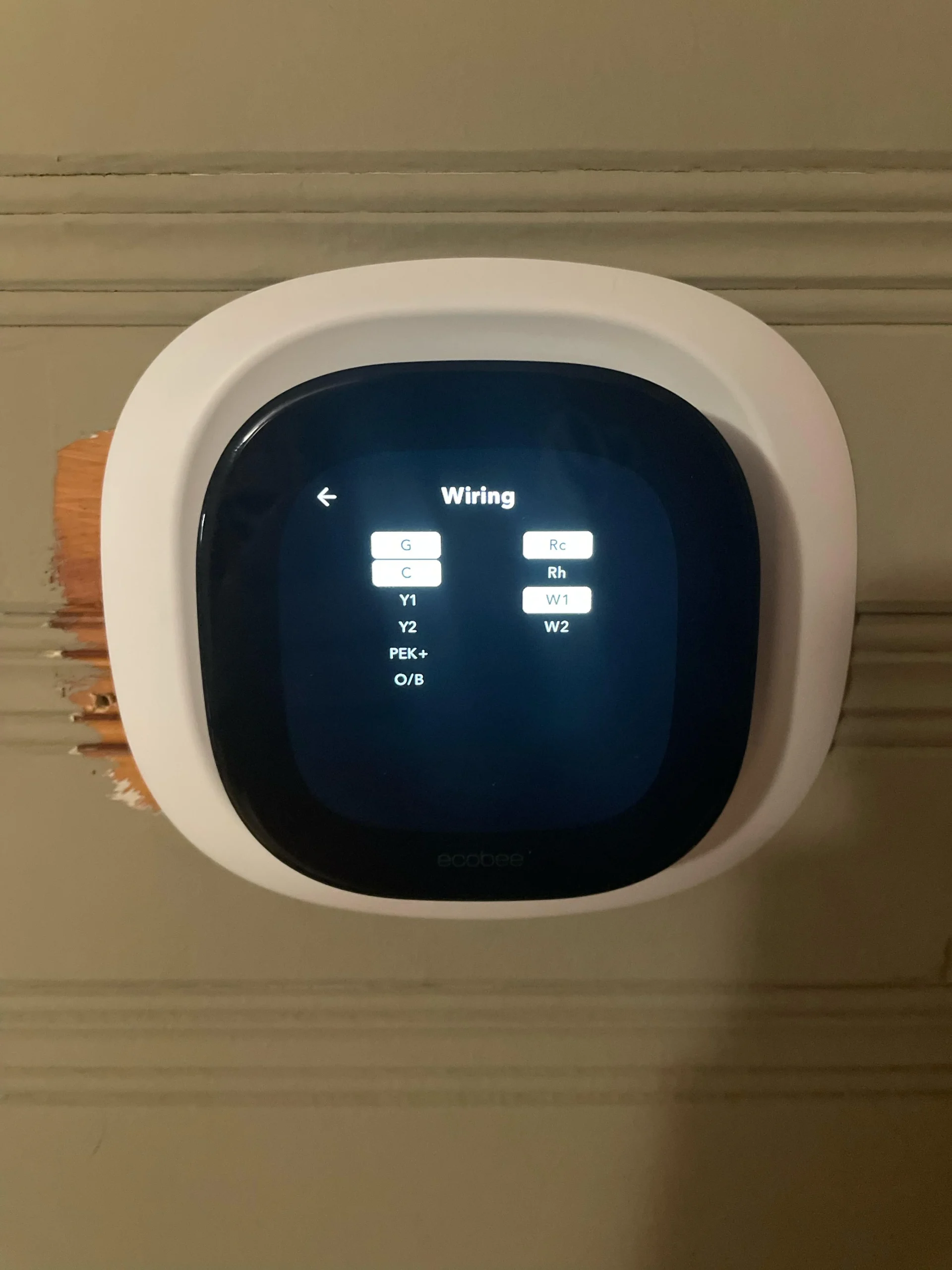 ecobee thermostat on the wall