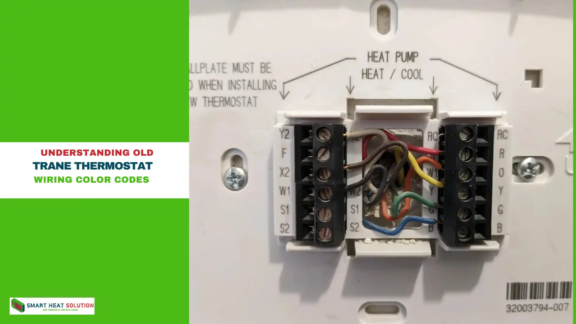 Old Trane Thermostat Wiring Color Codes